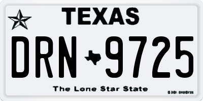 TX license plate DRN9725