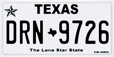 TX license plate DRN9726
