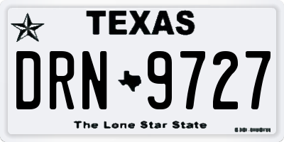 TX license plate DRN9727