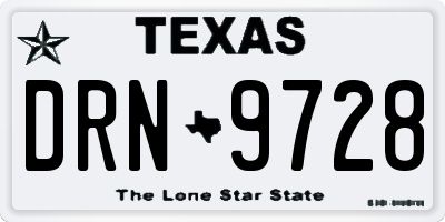 TX license plate DRN9728