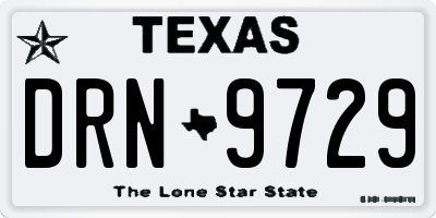 TX license plate DRN9729