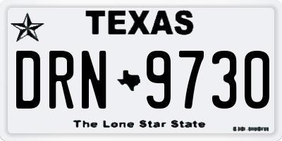 TX license plate DRN9730