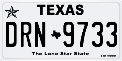 TX license plate DRN9733