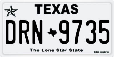 TX license plate DRN9735