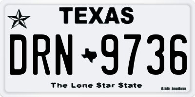 TX license plate DRN9736