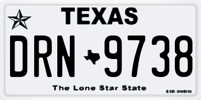 TX license plate DRN9738