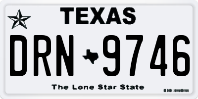 TX license plate DRN9746