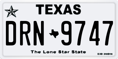 TX license plate DRN9747