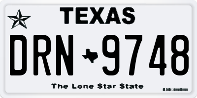 TX license plate DRN9748