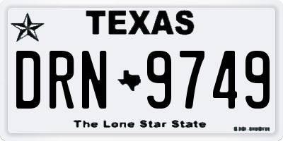 TX license plate DRN9749