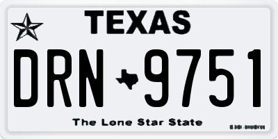 TX license plate DRN9751
