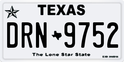 TX license plate DRN9752