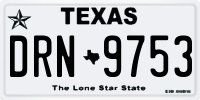 TX license plate DRN9753