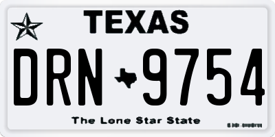 TX license plate DRN9754