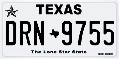 TX license plate DRN9755