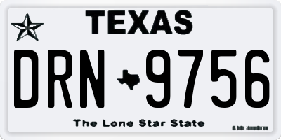 TX license plate DRN9756