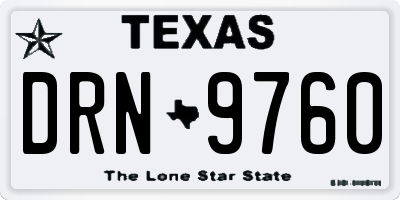 TX license plate DRN9760