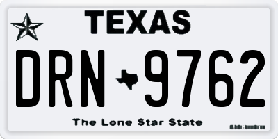 TX license plate DRN9762