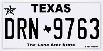 TX license plate DRN9763