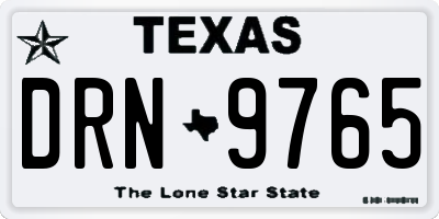 TX license plate DRN9765