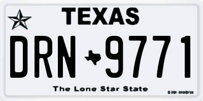 TX license plate DRN9771