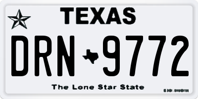 TX license plate DRN9772
