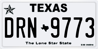 TX license plate DRN9773