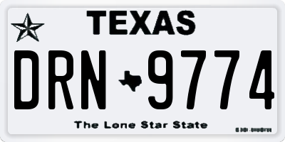 TX license plate DRN9774