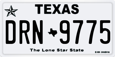 TX license plate DRN9775