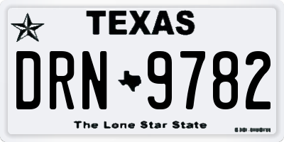 TX license plate DRN9782