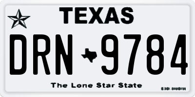 TX license plate DRN9784