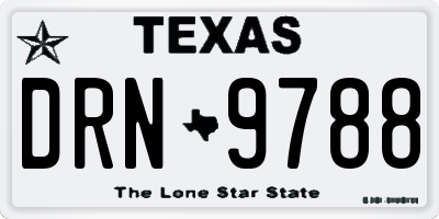 TX license plate DRN9788