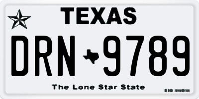 TX license plate DRN9789