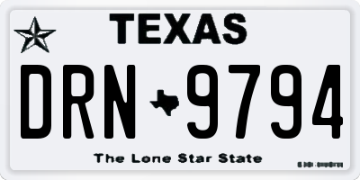 TX license plate DRN9794