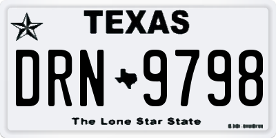 TX license plate DRN9798
