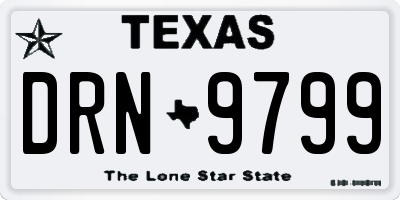 TX license plate DRN9799