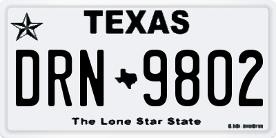 TX license plate DRN9802