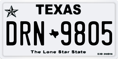 TX license plate DRN9805