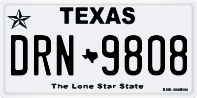 TX license plate DRN9808