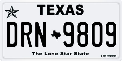 TX license plate DRN9809