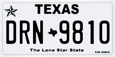 TX license plate DRN9810