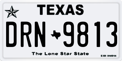 TX license plate DRN9813