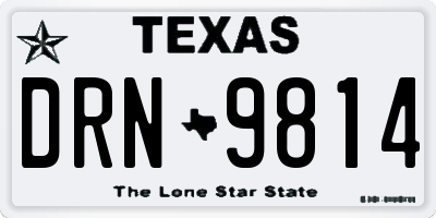 TX license plate DRN9814