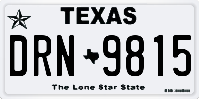 TX license plate DRN9815
