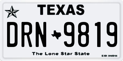 TX license plate DRN9819