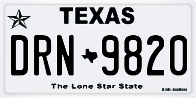 TX license plate DRN9820