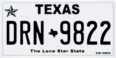 TX license plate DRN9822