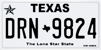 TX license plate DRN9824