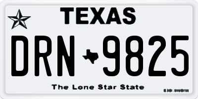TX license plate DRN9825