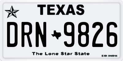 TX license plate DRN9826